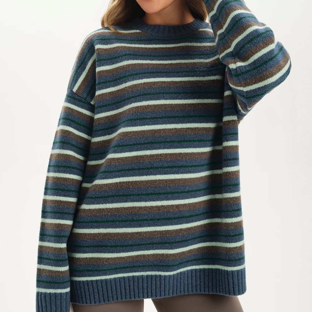SET Active XL Studio Knit Crewneck Nordic Knit Sweater Stripes SOLD OUT SETmas